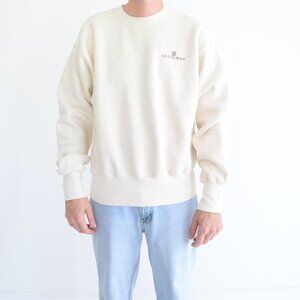 Vintage Lee Crossgrain Tan Seligman Arizona Embroidered Crew Neck Sweater Large
